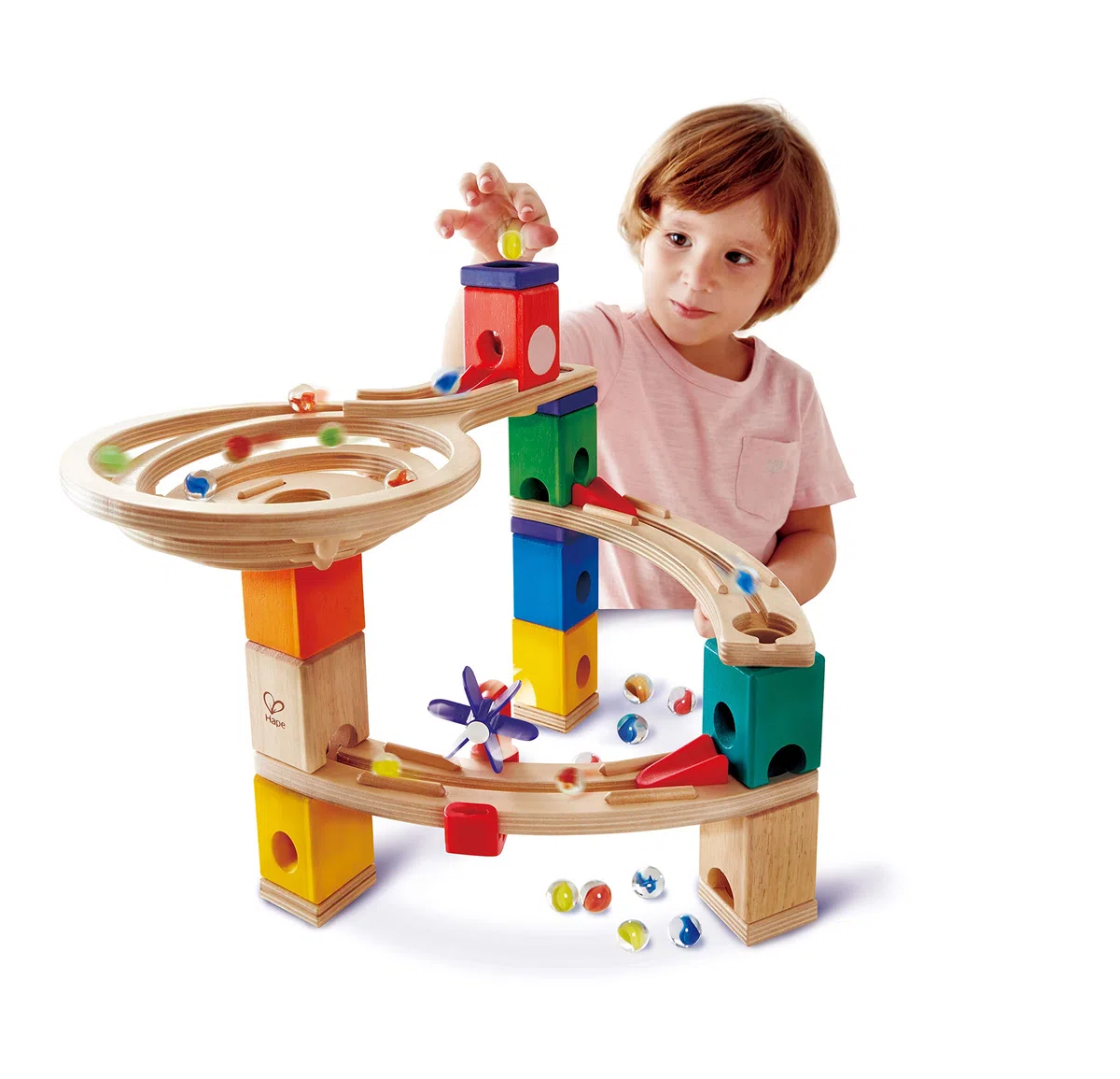 Hape Quadrilla - Corsa con Suspense | Pista per biglie di ultima generazione: divertimento STEAM dai 4 anni in su