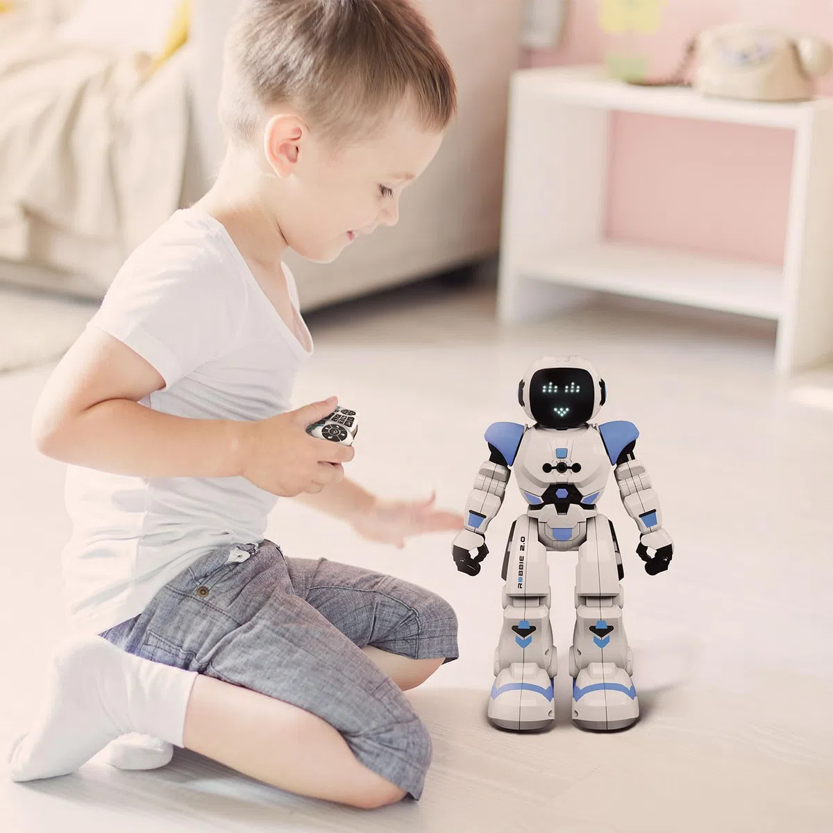 Xtrem Bots - Robbie, Robot Telecomandato, Giochi Educativi Interattivo Programmabile, Giocattolo per Bambini 5 Anni O Più