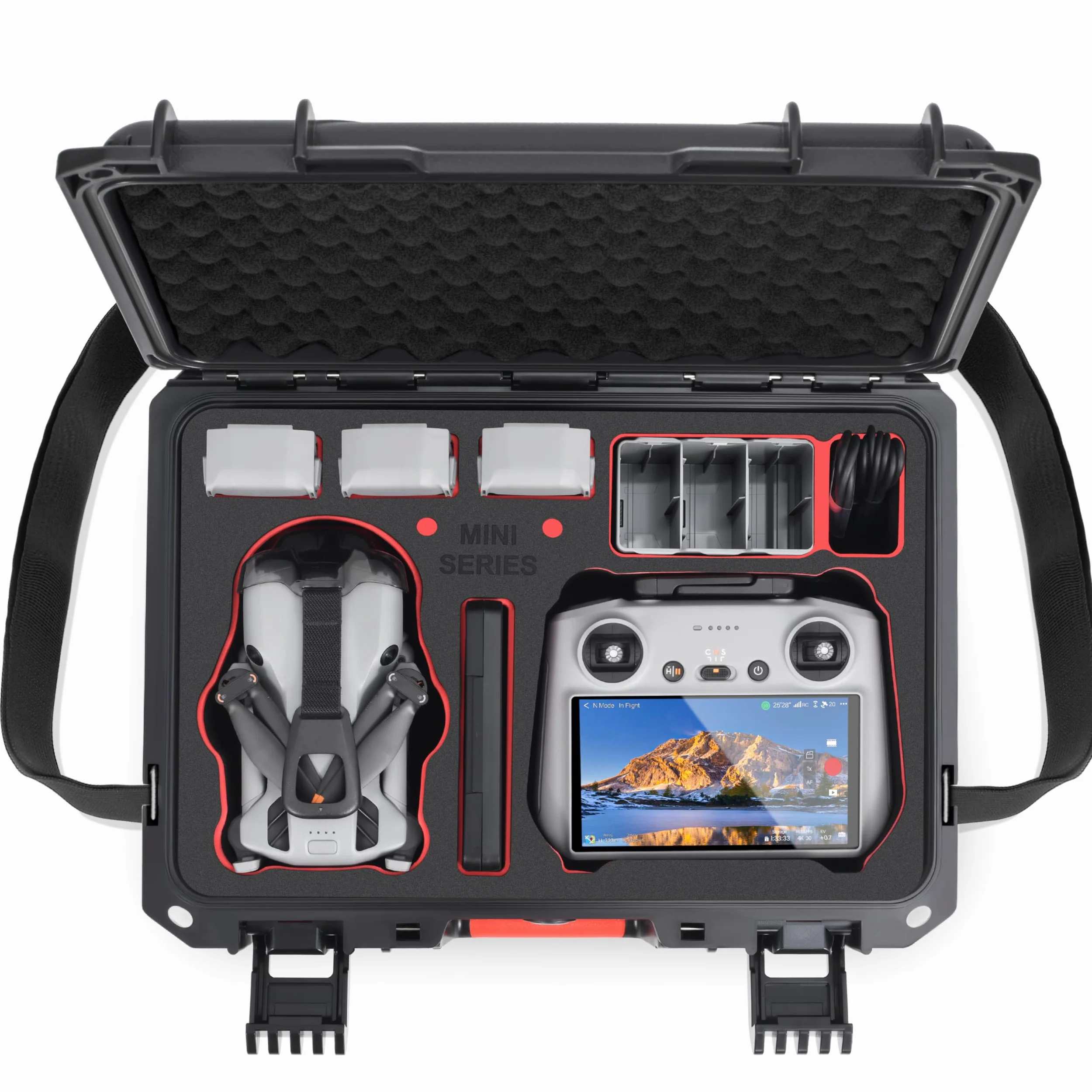 STARTRC Mini 5 Pro Custodia, impermeabile custodia rigida per DJI Mini 5 Pro Fly More Combo accessori controller per DJI RC 2/RC-N3, 7 batterie e hub caricabatterie [Solo valigia]