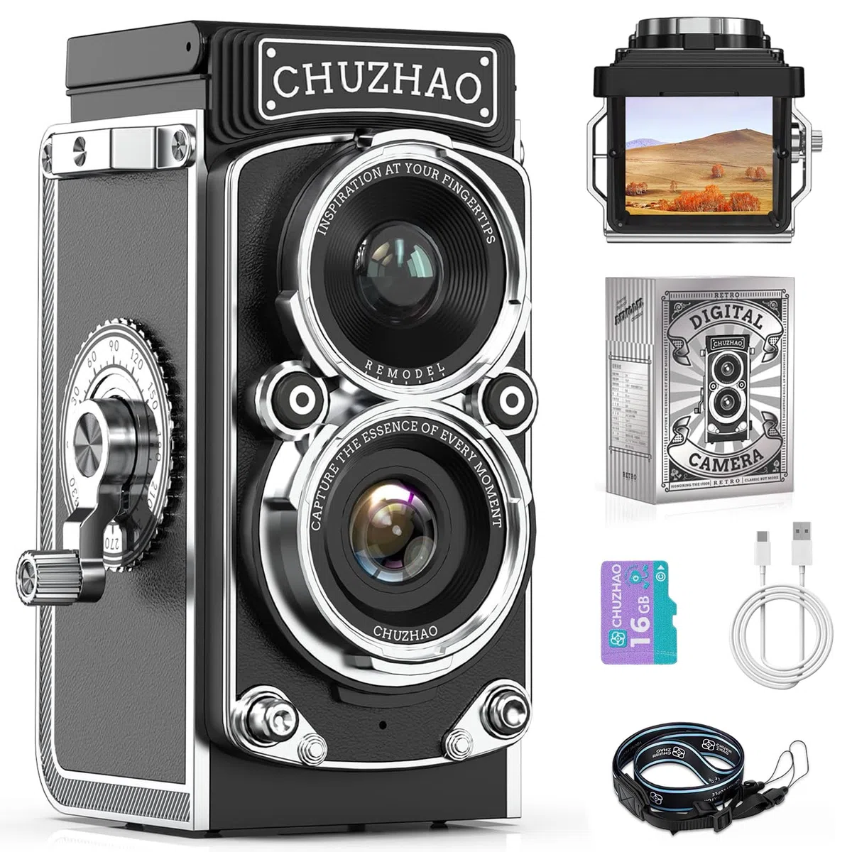 Mini Fotocamera Digitale Retrò, Fotocamera Portatile Con Scheda Da 16 GB, Video Fhd 1080P 12 MP, Autofocus Retrò, Usb, Compatta Vintage, Fotocamera Digitale Per Principianti, Adolescenti, Bambini