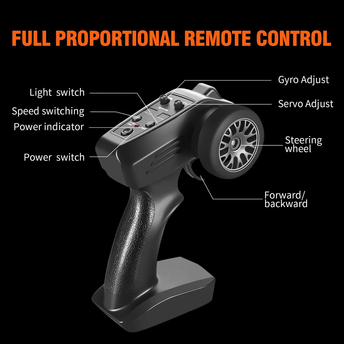 ACAMMZAR Macchina Telecomandata RC Drift con Giroscopio, 1:24 25KM/H 4WD Proporzionale Completo Macchine Telecomandate, Radiocomandata Auto RC Car con Gyro per Adulta Bambini,Grigio
