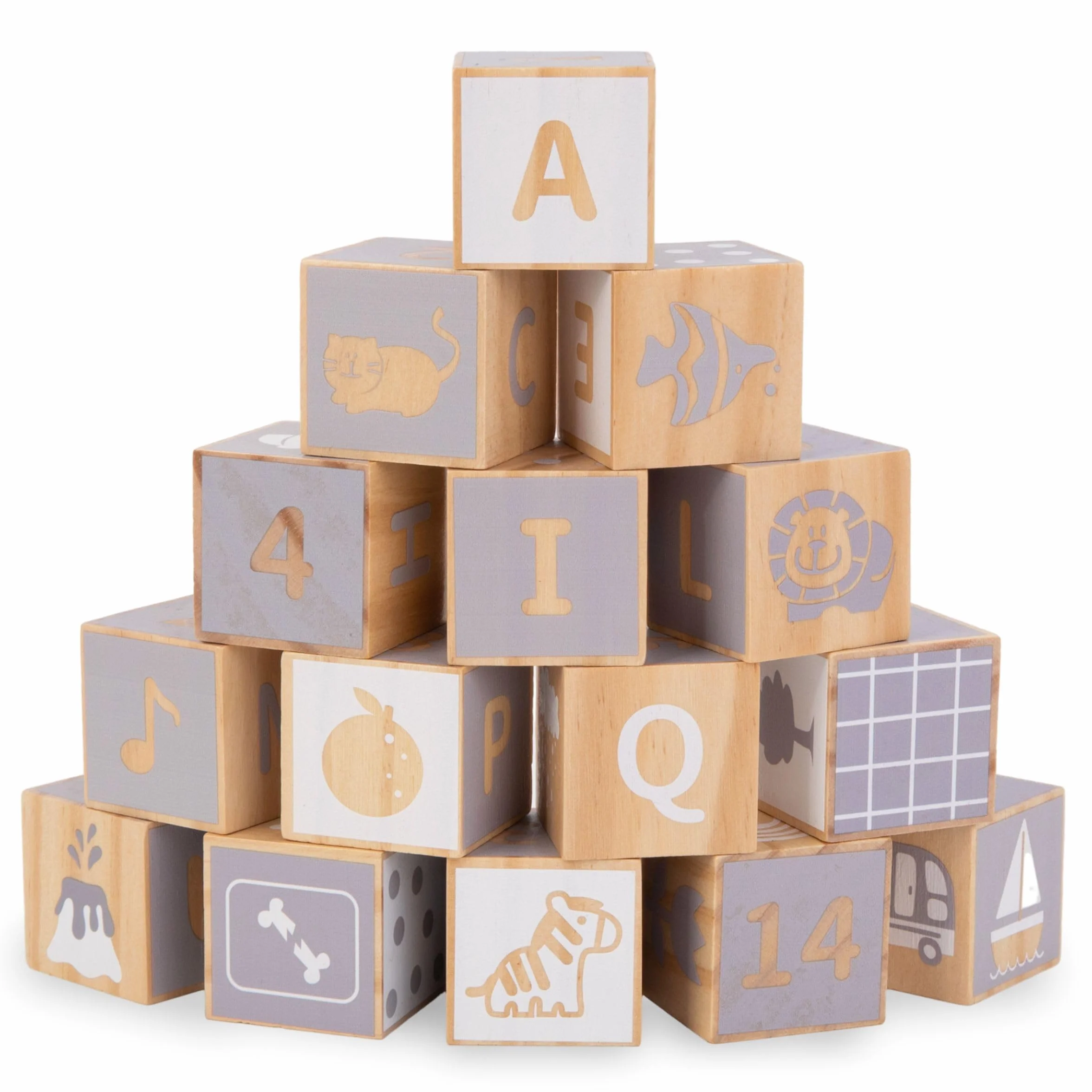 mamabrum Scatola Educativa Montessori per Bambini - 6 Giochi Educativi in Legno, Sonaglio, Blocchi, Macchinina, Riccio e Libro in Legno