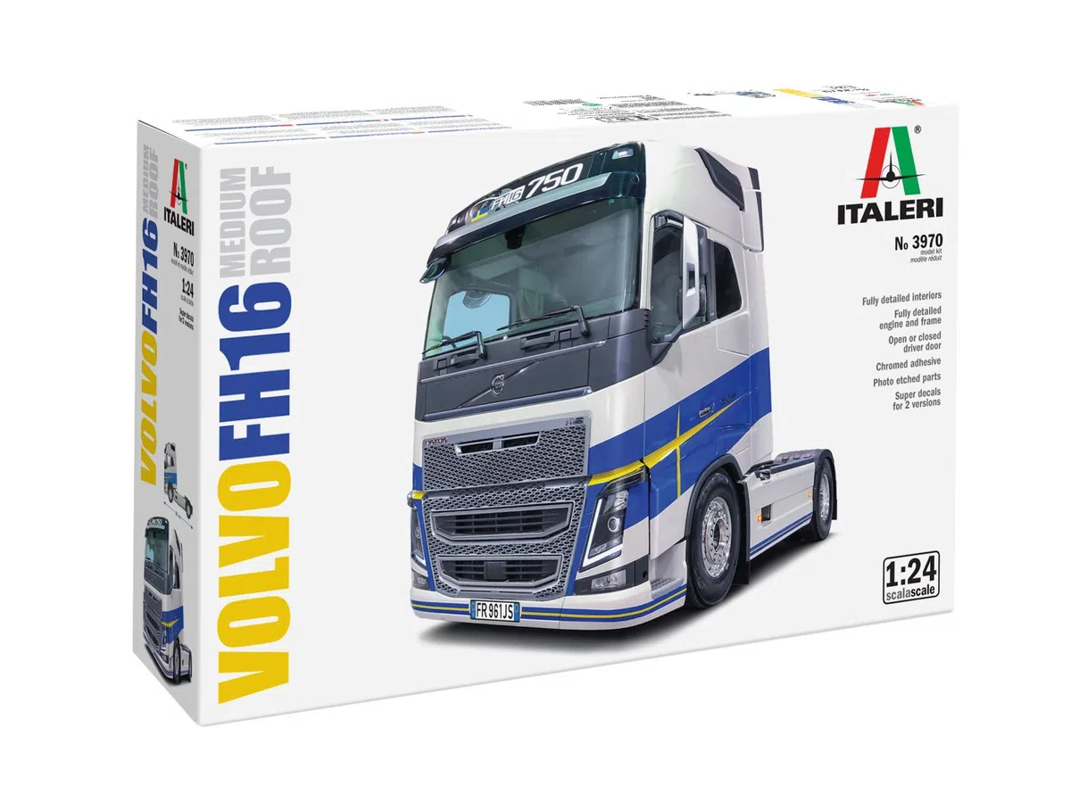 Italeri 3970 Volvo FH16 Medium Roof, scala 1:24, Plastic Model Kit/Modello in plastica da montare