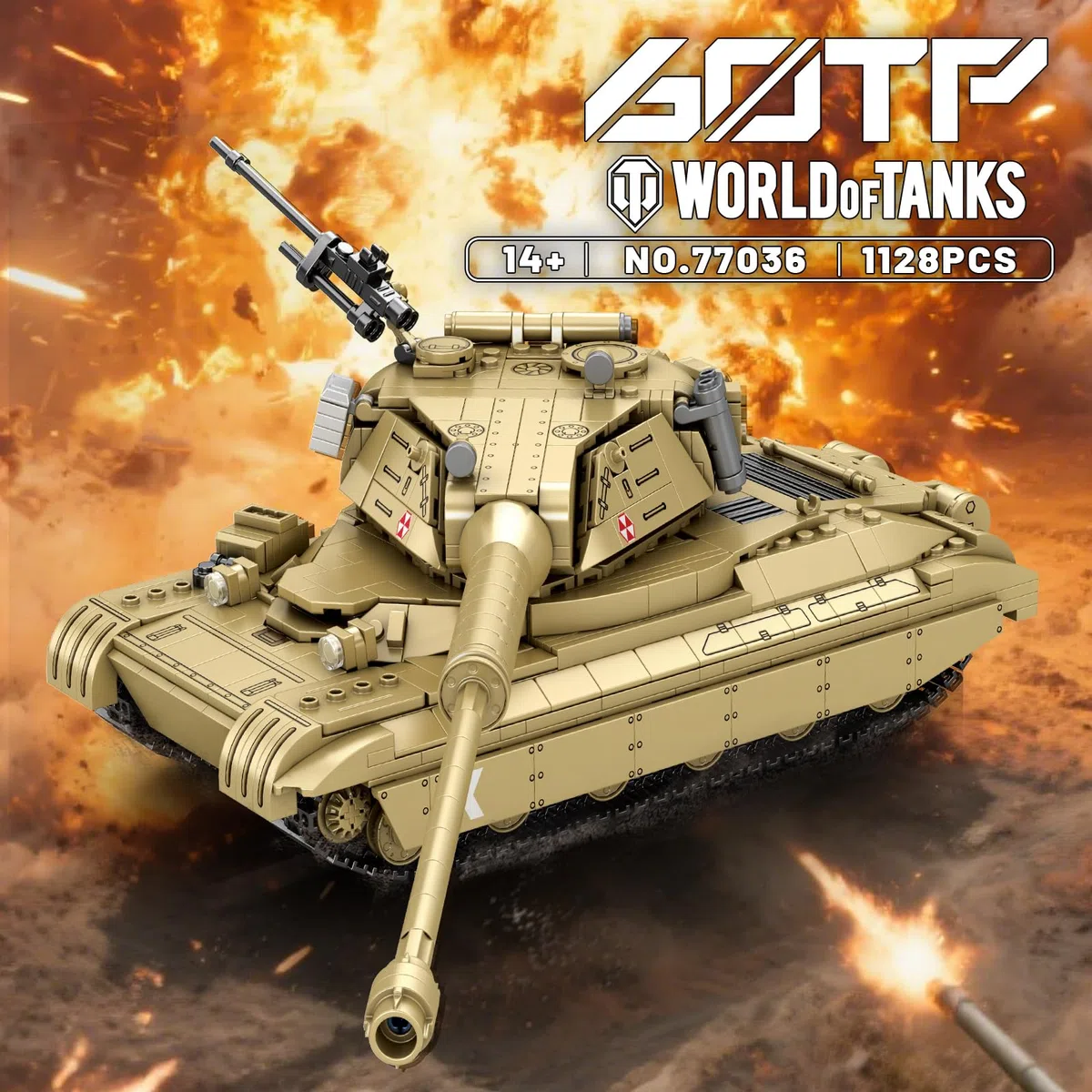 Reobrix 60TP Tank (77036) - Set da collezione con licenza ufficiale da 1128 pezzi, in scala 1:28, per appassionati di militari, adulti e ragazzi