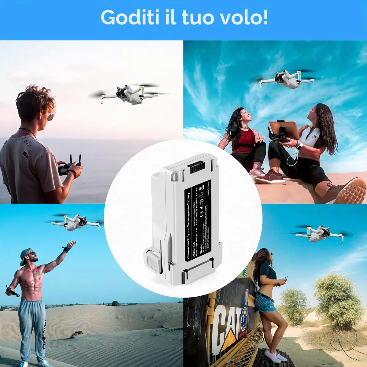 Mini 3 Serie Batteria di volo intelligente 7.38V 3850mAh 1 confezione Batteria plus Supporta fino a 51 minuti di volo Compatibile con DJI Mini 4 Pro/3 Pro/3 Drone