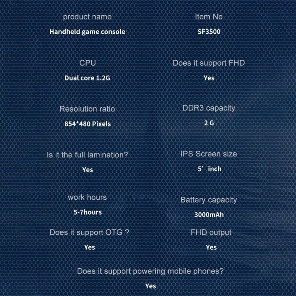 RiseNova Dispositivo di gioco portatile SF3500, schermo IPS True Color da 5,5 pollici, 14+ emulatori, collegamento TV, 2 GB per ram, memoria espandibile da 64 GB (sf3500 64 g)