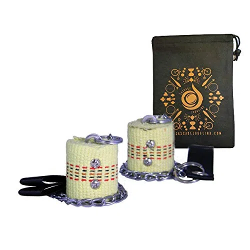 JD Fire Poi per principianti 50 mm – Kit base Fire Poi – Include borsa da giocoleria a cascata