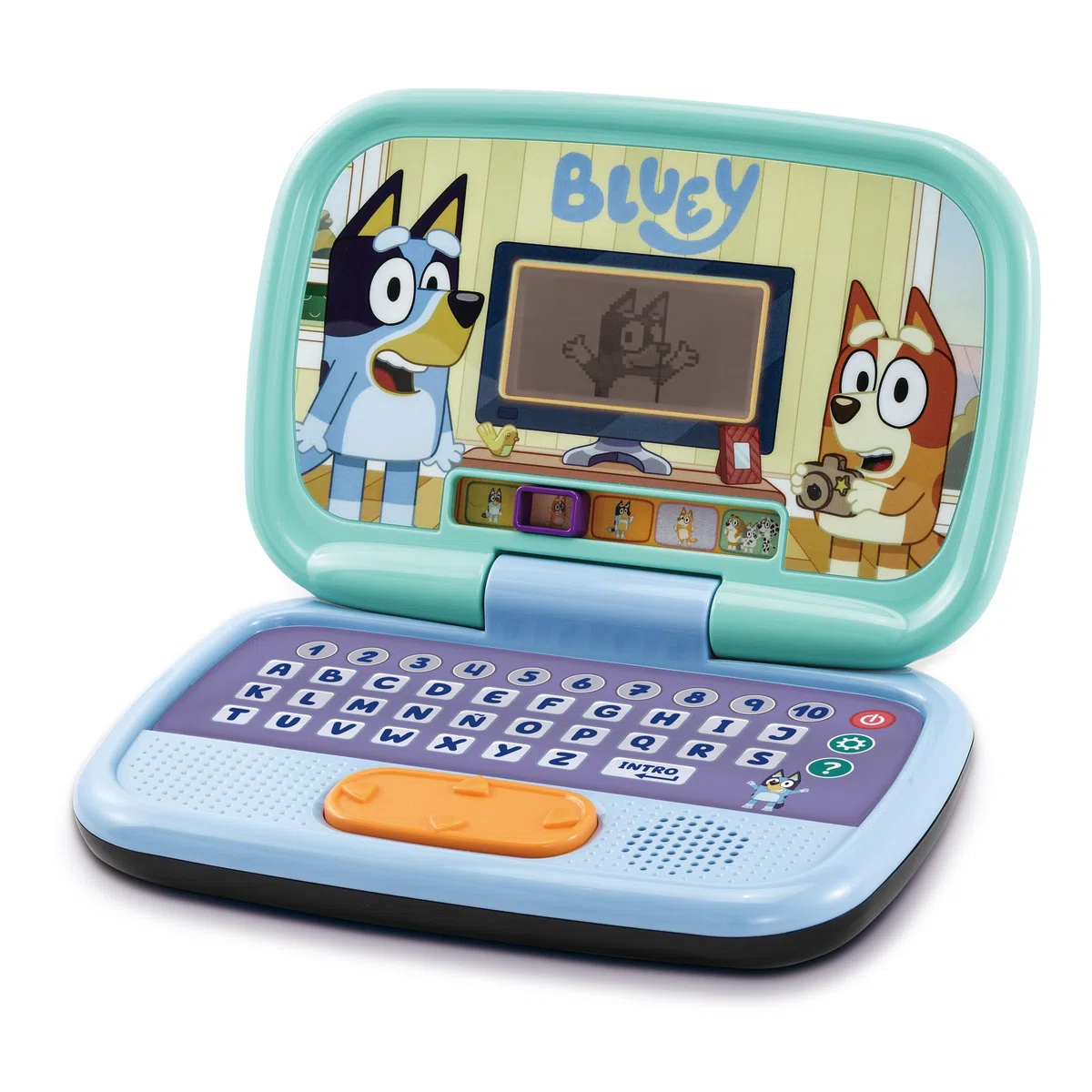 VTech - Computer attività Bluey, Computer per bambini con schermo retroilluminato, 10 attività e giochi educativi, regalo per bambini da 3 a 7 anni, contenuto spagnolo