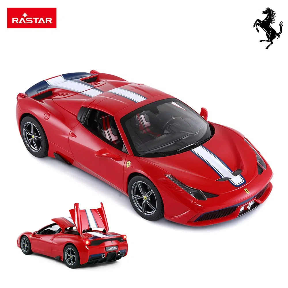 RASTAR, auto telecomandata Ferrari, Ferrari 458 Special in scala 1:14, macchina giocattolo rossa, cabriolet, apertura e chiusura automatica