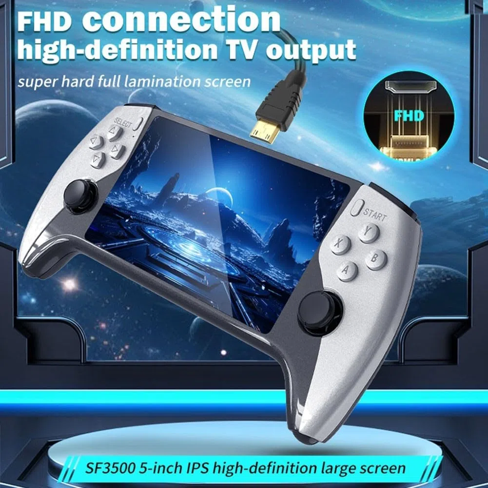 RiseNova Dispositivo di gioco portatile SF3500, schermo IPS True Color da 5,5 pollici, 14+ emulatori, collegamento TV, 2 GB per ram, memoria espandibile da 64 GB (sf3500 64 g)