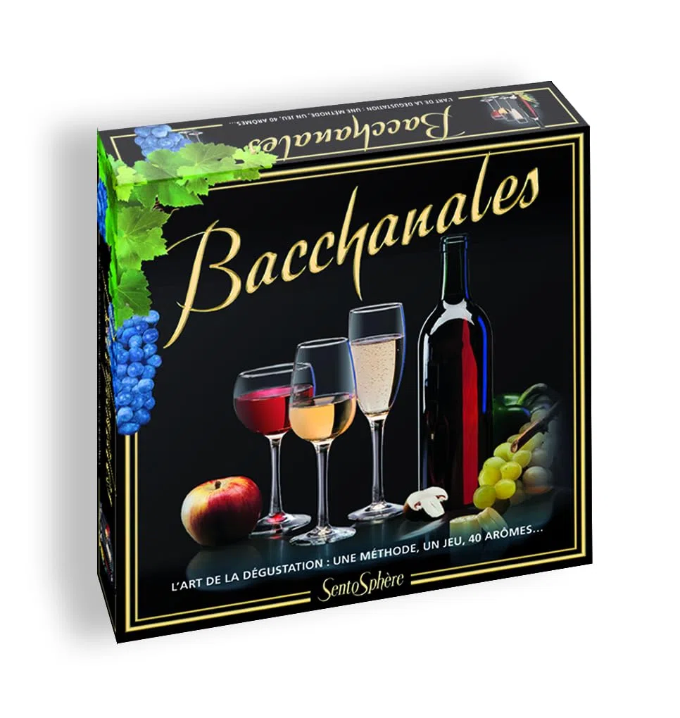 Sentosphère – Bacchanales – Metodo di degustazione dei vini – Capire l'enologia - 40 aromi caratteristici dei vitigni - Gioco conviviale dai 18 anni in su – Prodotto in Francia - ‎145