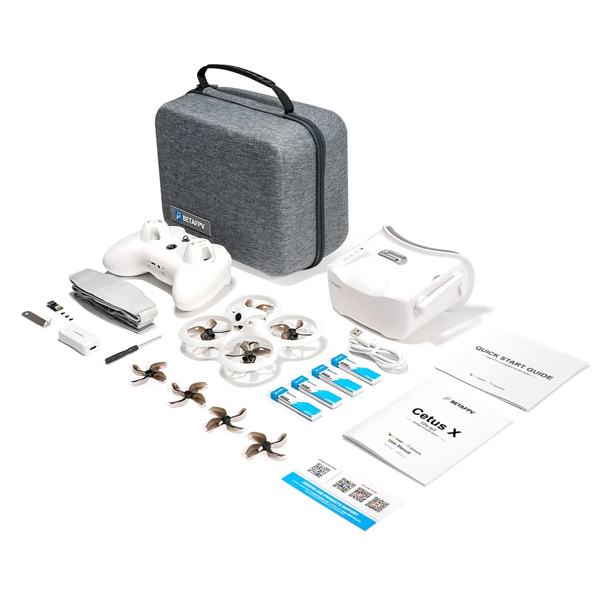 BETAFPV ELRS Cetus X FPV Drone Kit with LiteRadio 3 Radio Transmitter VR03 FPV Goggles with DVR Recording Betaflight Supported 2S Power Advanced RTF Kit for FPV Beginners to Fly Faster Further