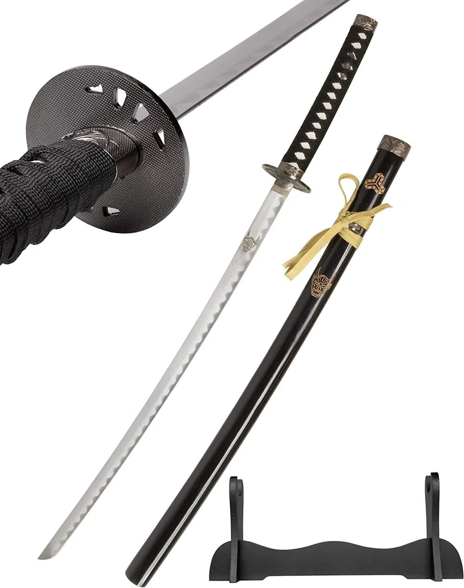 Spada Katana, Katana Vera Samurai Katana Acciaio con fodero per decorazione per collezionisti o come regalo Plus Espositore