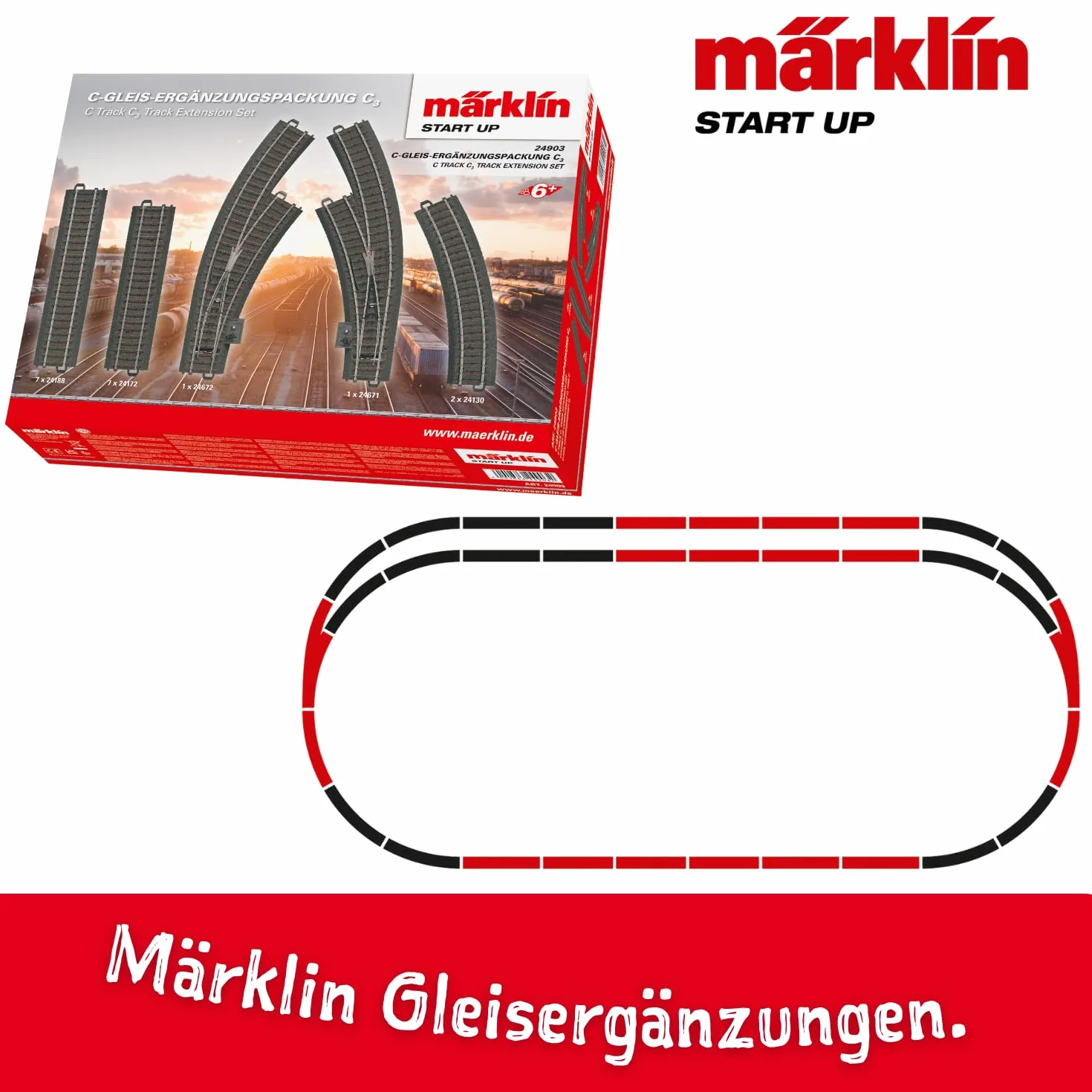 Märklin 24903 - C3- Complemento binario C, Modelli/Colori Assortiti, 1 Pezzo