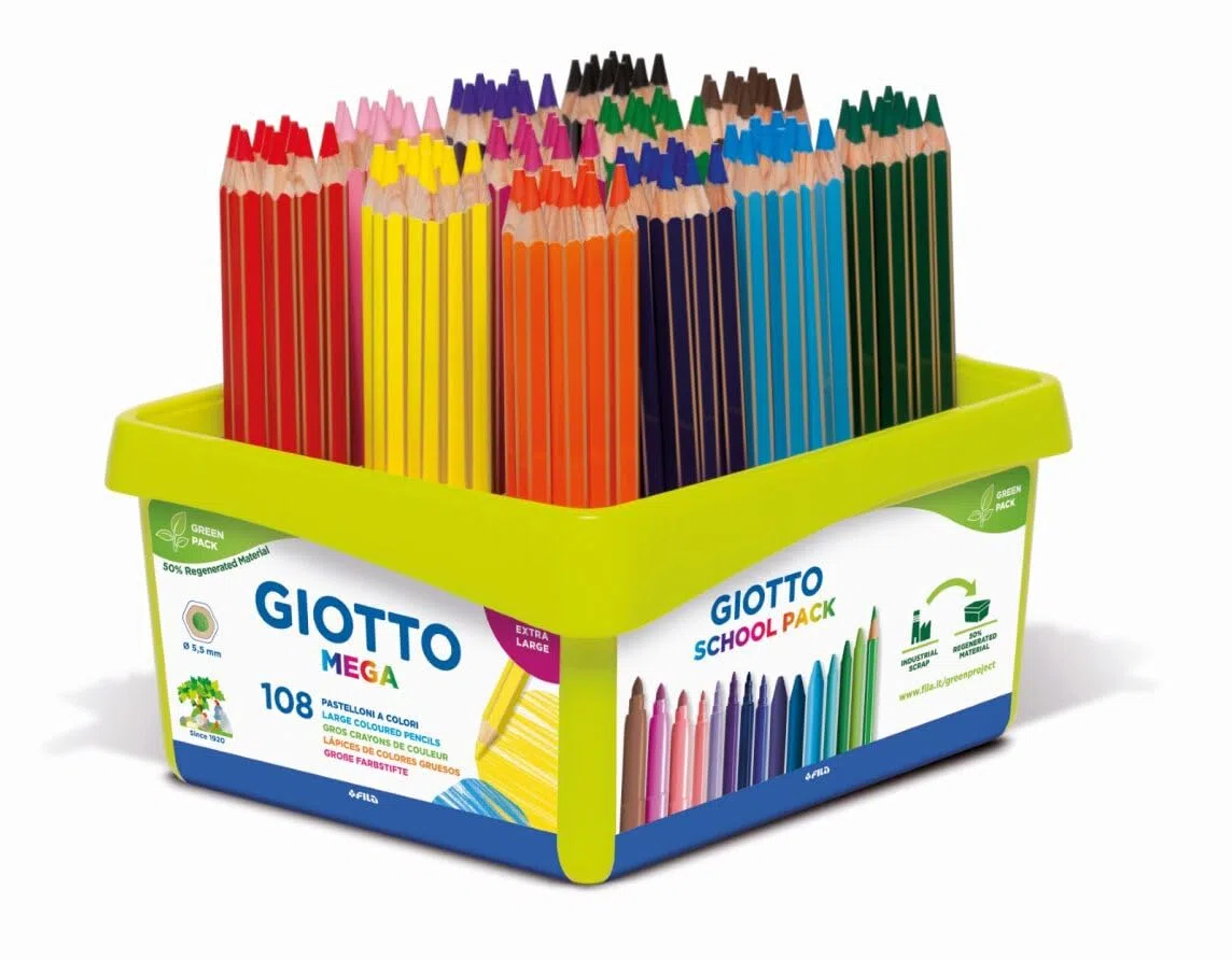 Giotto Mega Schoolpack 108 pz 9X12 Colori assortiti