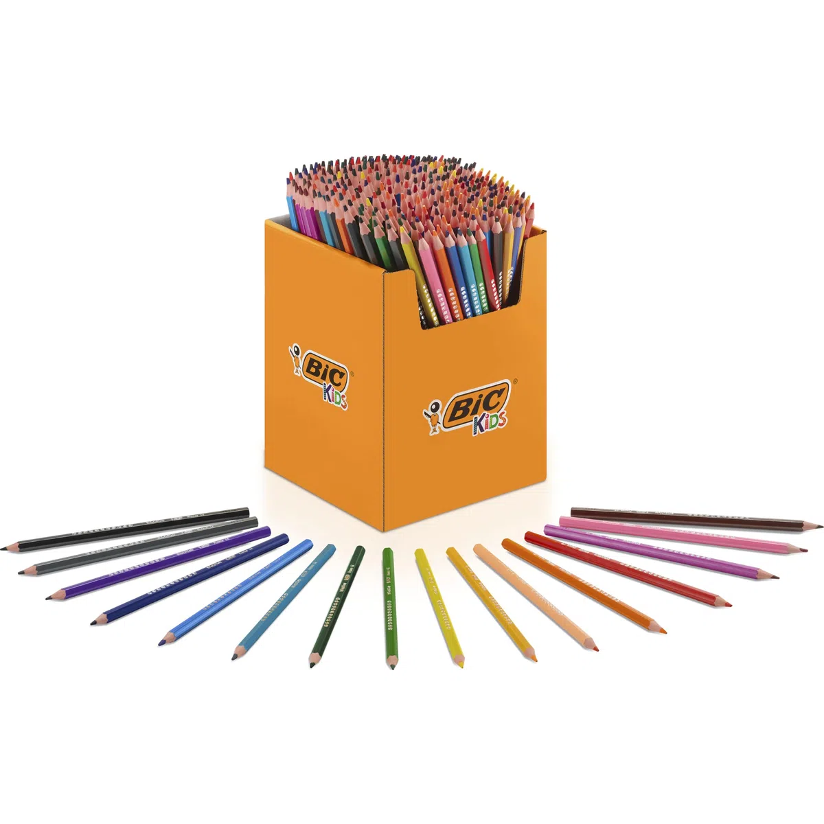 BIC Kids, Evolution ECOlutions, Set Matite Colorate Senza Legno, Colori Assortiti da Disegno Casa e Scuola con il 35% di Materiali Riciclati, Confezione da 288 Unità